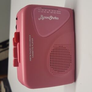Pink Cassette Player with AM/FM Radio